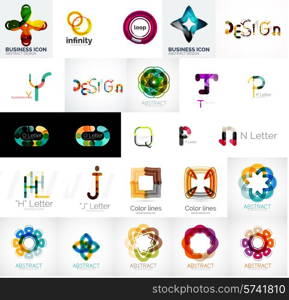 Logo collection, abstract geometric business icon set, company branding identity designe lements