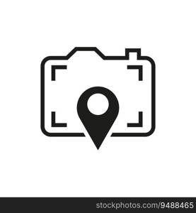 Logo combination of a place point and camera icon. Vector illustration. EPS 10. stock image.. Logo combination of a place point and camera icon. Vector illustration. EPS 10.