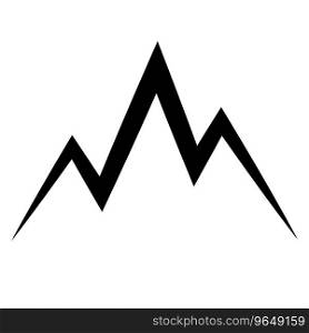 Logo contours mountain with three peaks mountain sign travel company