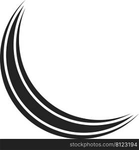 Logo curved triple stripe in shape crescent moon