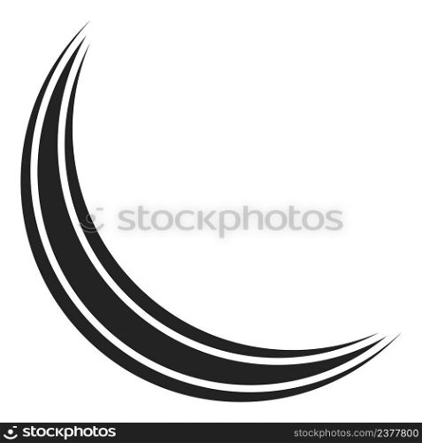 Logo curved triple stripe in the shape crescent moon