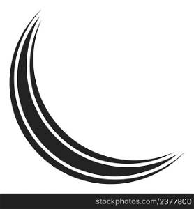 Logo curved triple stripe in the shape crescent moon
