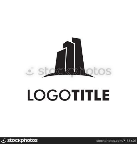 Logo design concept related to architect firm. Skyscraper building icon for property or real estate company
