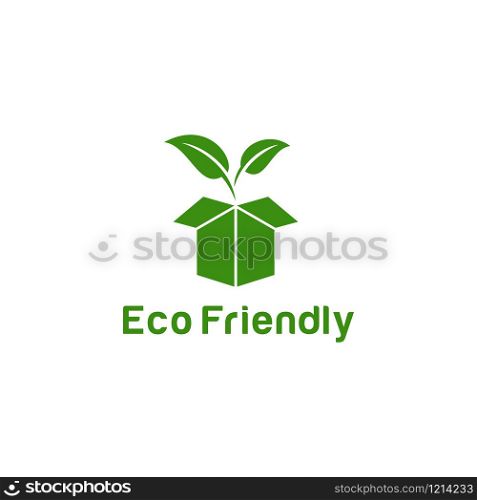 "Logo design concept related to ecology and recycle with text "Eco Friendly""