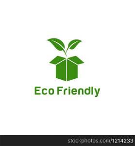 "Logo design concept related to ecology and recycle with text "Eco Friendly""
