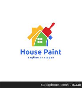 Logo design concept related to house renovation or house painting