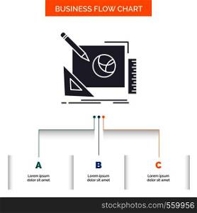 logo, design, creative, idea, design process Business Flow Chart Design with 3 Steps. Glyph Icon For Presentation Background Template Place for text.. Vector EPS10 Abstract Template background
