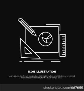 logo, design, creative, idea, design process Icon. Line vector symbol for UI and UX, website or mobile application. Vector EPS10 Abstract Template background
