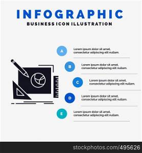 logo, design, creative, idea, design process Infographics Template for Website and Presentation. GLyph Gray icon with Blue infographic style vector illustration.. Vector EPS10 Abstract Template background