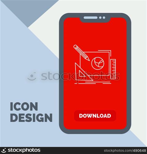 logo, design, creative, idea, design process Line Icon in Mobile for Download Page. Vector EPS10 Abstract Template background