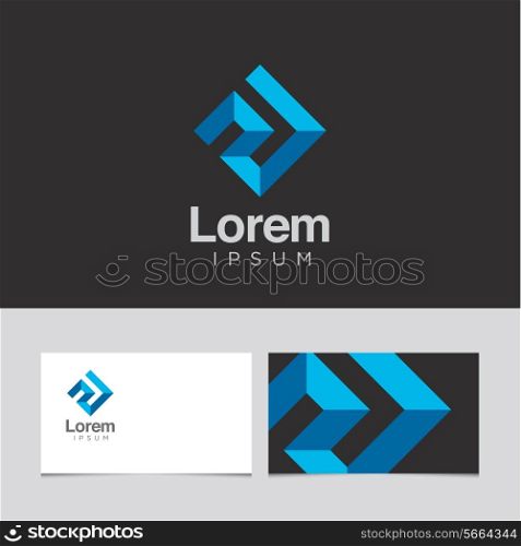 Logo design element with business card template 01
