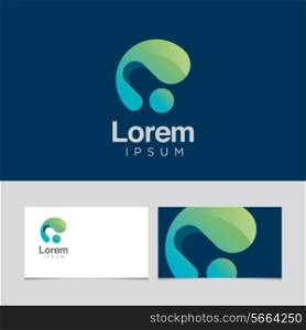 Logo design element with business card template 02