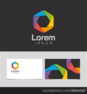 Logo design element with business card template 03