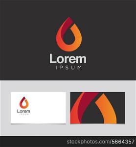 Logo design element with business card template 05