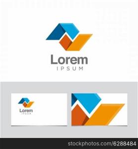 Logo design element with business card template 07