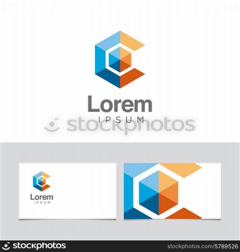 Logo design element with business card template 14