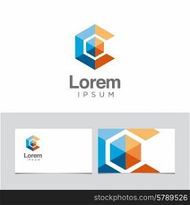 Logo design element with business card template 14
