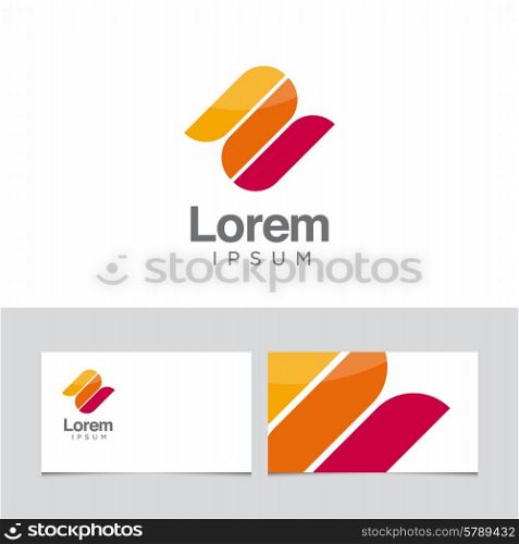 Logo design element with business card template 15