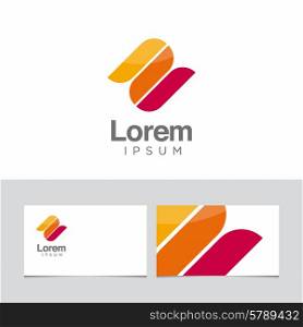 Logo design element with business card template 15