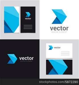 Logo design element with two business cards template - 23 - Vector graphic design elements for brand identity.