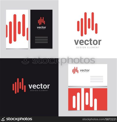 Logo design element with two business cards template - 24 - Vector graphic design elements for brand identity.