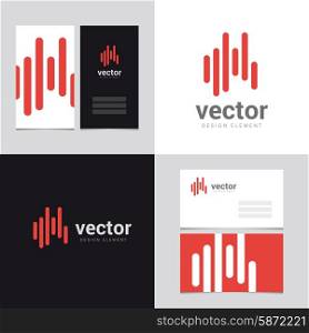 Logo design element with two business cards template - 24 - Vector graphic design elements for brand identity.