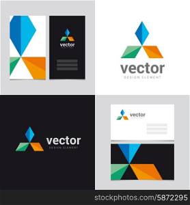 Logo design element with two business cards template - 25 - Vector graphic design elements for brand identity.