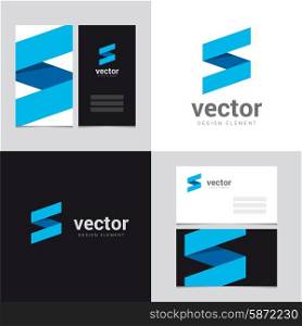 Logo design element with two business cards template - 28 - Vector graphic design elements for brand identity.