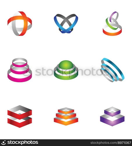 Logo design elements set 71 vector image