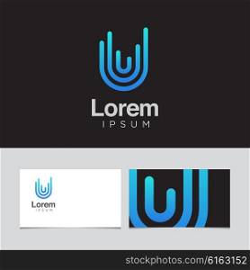 Logo design elements with business card template. Vector graphic design elements for company logo.