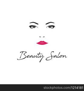 Logo design for beauty salon, beauty care or make up artist. Beauty Face illustration.