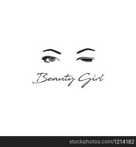 Logo design for beauty salon, beauty care or make up artist. Beauty Face illustration.