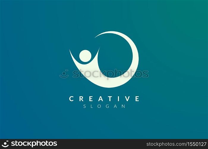 Logo design of people who are happy to celebrate something. Minimalist and modern vector design suitable for community, business, and product brands.
