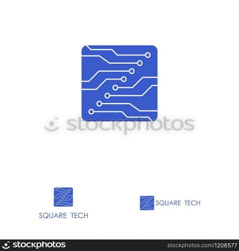 Logo design related to circuit board or chip. Logo design for digital technology