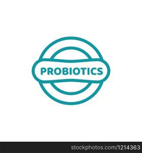 Logo design related to probiotisc bacteria. Healthy nutrition ingredient for therapeutic