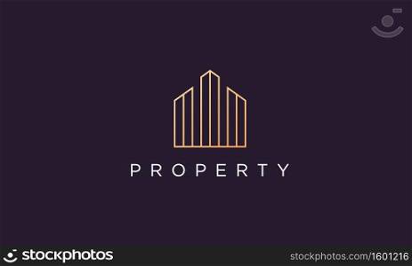 logo design template for a luxury and classy property company with a professional and modern style