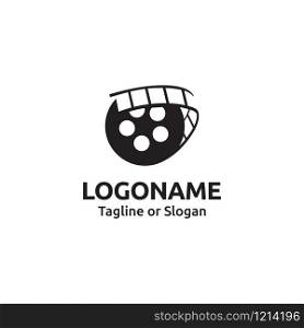 Logo design template related to video or player icon incorporated with negative film