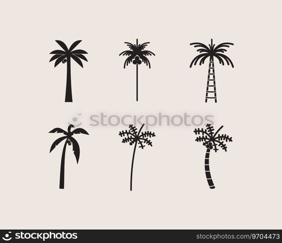 Logo design template with palm tree Royalty Free Vector