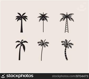 Logo design template with palm tree Royalty Free Vector