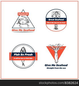 Logo design with seafood concept for branding and marketing vector illustration 