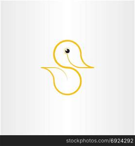 logo duck yellow symbol vector icon