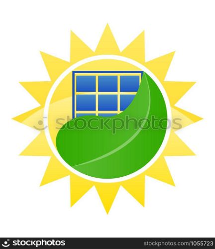 logo ecological solar energy vector illustration vector illustration isolated on white background