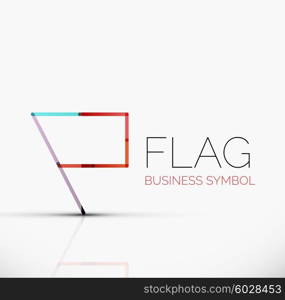 Logo flag, abstract vector linear geometric business icon