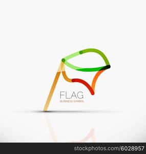 Logo flag, abstract vector linear geometric business icon