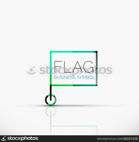 Logo flag, abstract vector linear geometric business icon