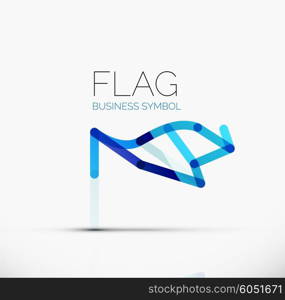 Logo flag, abstract vector linear geometric business icon