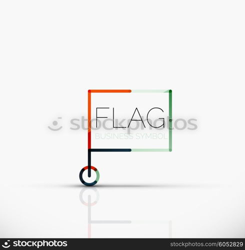 Logo flag, abstract vector linear geometric business icon