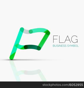 Logo flag, abstract vector linear geometric business icon