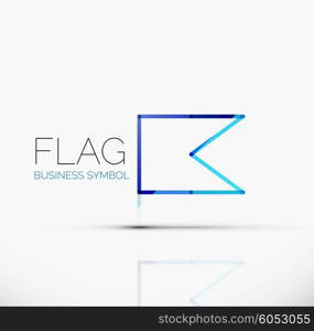 Logo flag, abstract vector linear geometric business icon