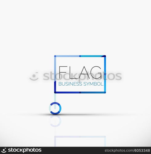 Logo flag, abstract vector linear geometric business icon